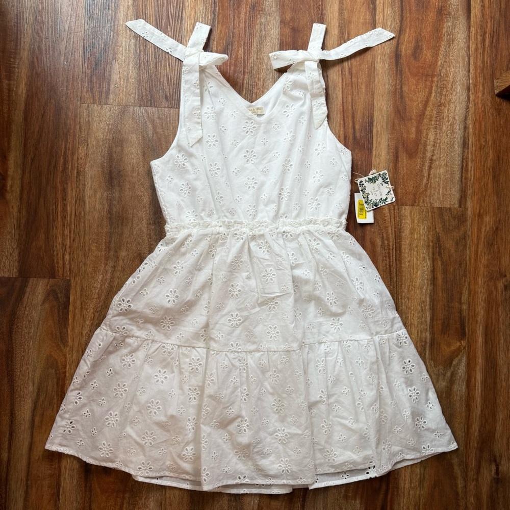 Chelsea & Violet White Ruffled Smocked Sundress